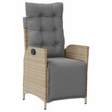 Set da Pranzo per Giardino con cuscino 7 pcs Beige polyrattan