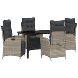 Set da Pranzo per Giardino 5 pcs Grigio chiaro polyrattan