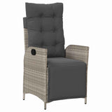 Set da Pranzo per Giardino 9 pcs Grigio chiaro polyrattan