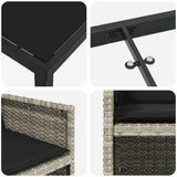 Set da Pranzo per Giardino 9 pcs Grigio chiaro polyrattan
