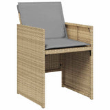 Set da Pranzo per Giardino 9 pcs Beige polyrattan