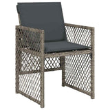 Set da Pranzo per Giardino 9 pcs Grigio polyrattan