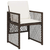 Set da Pranzo per Giardino 9 pcs Marrone polyrattan