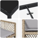 Set da Pranzo per Giardino 5 pcs Beige polyrattan