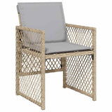 Set da Pranzo per Giardino 5 pcs Beige polyrattan