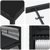 Set da Pranzo per Giardino 5 pcs Nero