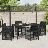 Set da Pranzo per Giardino 5 pcs Nero