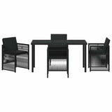 Set da Pranzo per Giardino 5 pcs Nero