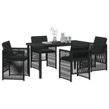 Set da Pranzo per Giardino 5 pcs Nero