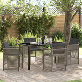 Set da Pranzo per Giardino 5 pcs Grigio