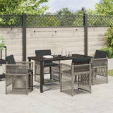 Set da Pranzo per Giardino 5 pcs Grigio