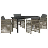 Set da Pranzo per Giardino 5 pcs Grigio