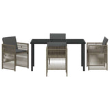 Set da Pranzo per Giardino 5 pcs Grigio