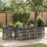 Set da Pranzo per Giardino 9 pcs Grigio