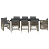 Set da Pranzo per Giardino 9 pcs Grigio