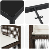 Set da Pranzo per Giardino 5 pcs Marrone