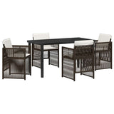 Set da Pranzo per Giardino 5 pcs Marrone