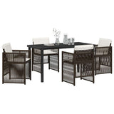 Set da Pranzo per Giardino 5 pcs Marrone