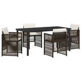 Set da Pranzo per Giardino 5 pcs Marrone