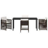 Set da Pranzo per Giardino 5 pcs Marrone