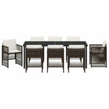 Set da Pranzo per Giardino 9 pcs Marrone