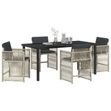 Set da Pranzo per Giardino 5 pcs Grigio chiaro