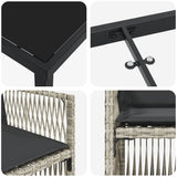 Set da Pranzo per Giardino 9 pcs Grigio chiaro