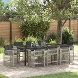 Set da Pranzo per Giardino 9 pcs Grigio chiaro
