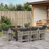 Set da Pranzo per Giardino 9 pcs Grigio chiaro