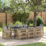 Set da Pranzo per Giardino 9 pcs Beige