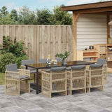 Set da Pranzo per Giardino 9 pcs Beige
