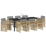 Set da Pranzo per Giardino 9 pcs Beige