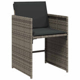 Set da Pranzo per Giardino 9 pcs Grigio polyrattan