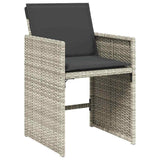 Set da Pranzo per Giardino 9 pcs Grigio chiaro polyrattan