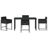 Set da Pranzo per Giardino 5 pcs Nero polyrattan