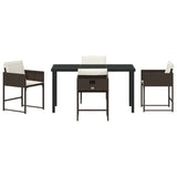 Set da Pranzo per Giardino 5 pcs Marrone polyrattan