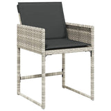 Set da Pranzo per Giardino 9 pcs Grigio chiaro polyrattan