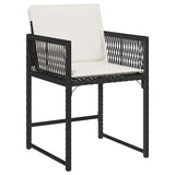 Set da Pranzo per Giardino 9 pcs Nero polyrattan
