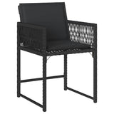 Set da Pranzo per Giardino 9 pcs Nero polyrattan