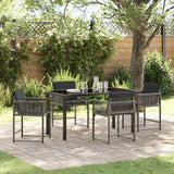 Set da Pranzo per Giardino 5 pcs Grigio polyrattan