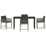 Set da Pranzo per Giardino 5 pcs Grigio polyrattan