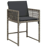 Set da Pranzo per Giardino 9 pcs Grigio polyrattan