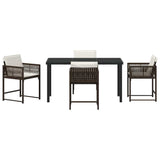Set da Pranzo per Giardino 5 pcs Marrone polyrattan