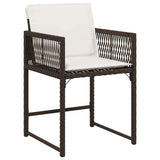 Set da Pranzo per Giardino 9 pcs Marrone polyrattan