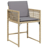 Set da Pranzo per Giardino 9 pcs Beige polyrattan