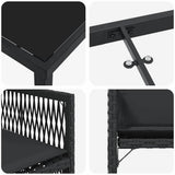 Set da Pranzo per Giardino 5 pcs Nero polyrattan