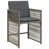 Set da Pranzo per Giardino 9 pcs Grigio polyrattan