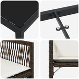 Set da Pranzo per Giardino 5 pcs Marrone polyrattan