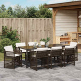 Set da Pranzo per Giardino 9 pcs Marrone polyrattan