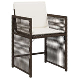 Set da Pranzo per Giardino 9 pcs Marrone polyrattan